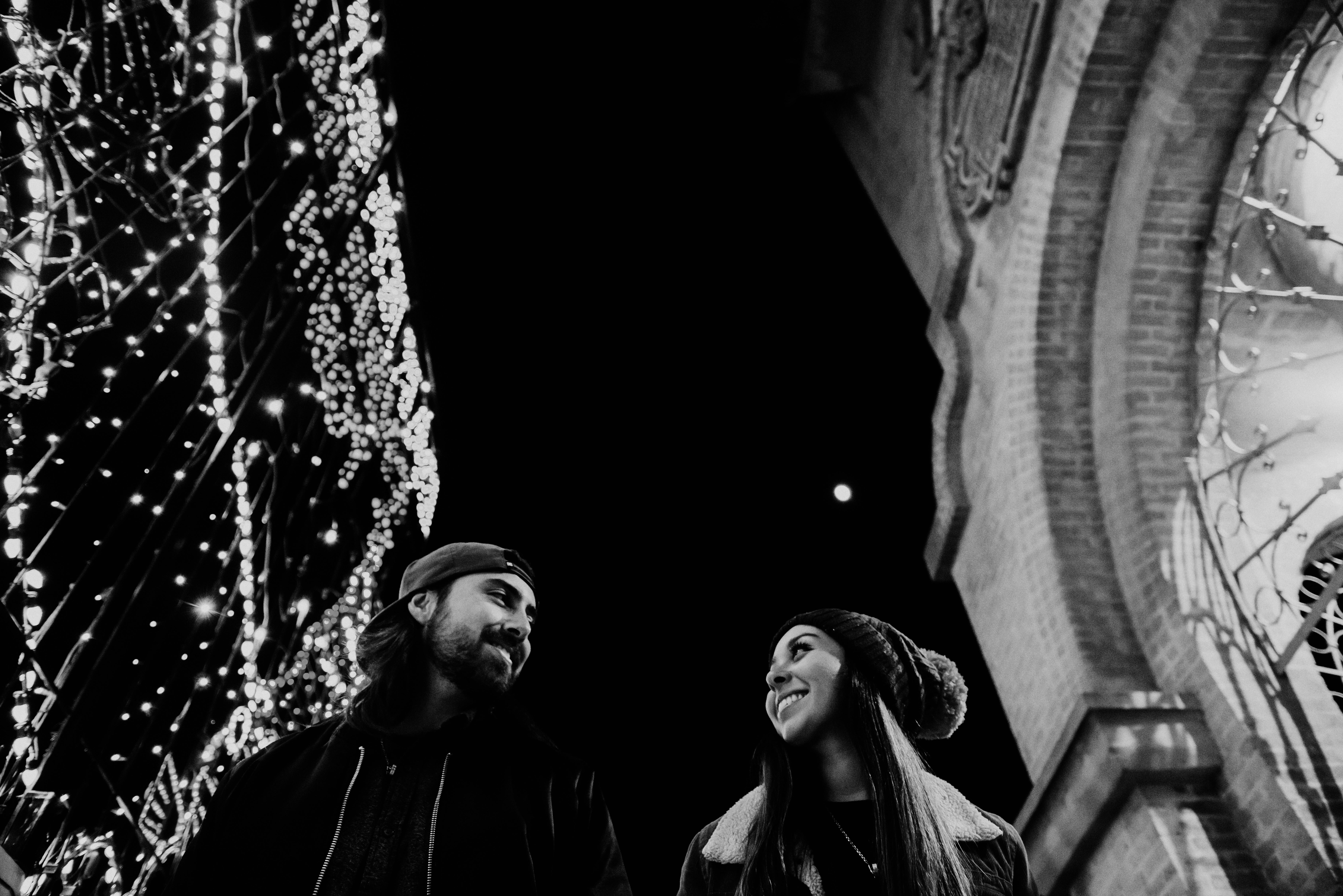 Christmas Lights_Couples Nighttime Photography_Bakersfield Christmas Town_ Bakersfield CA_ Rubi Z Photo _ EK2018 (8 of 103)bw